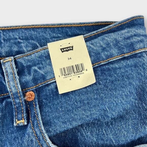 Levi's Premium Denim Ribcage Crop Bootcut Medium Wash Jazz Icon Size 34 NEW - Picture 4 of 12